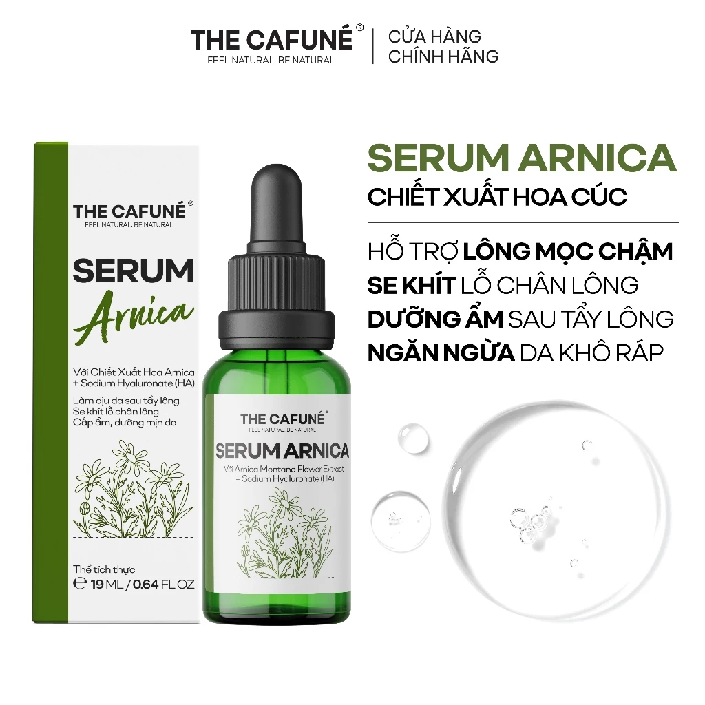 Serum Ức Chế Mọc Lông chiết xuất hoa cúc Arnica Cafuné hỗ trợ triệt lông triệt để an toàn 20ml