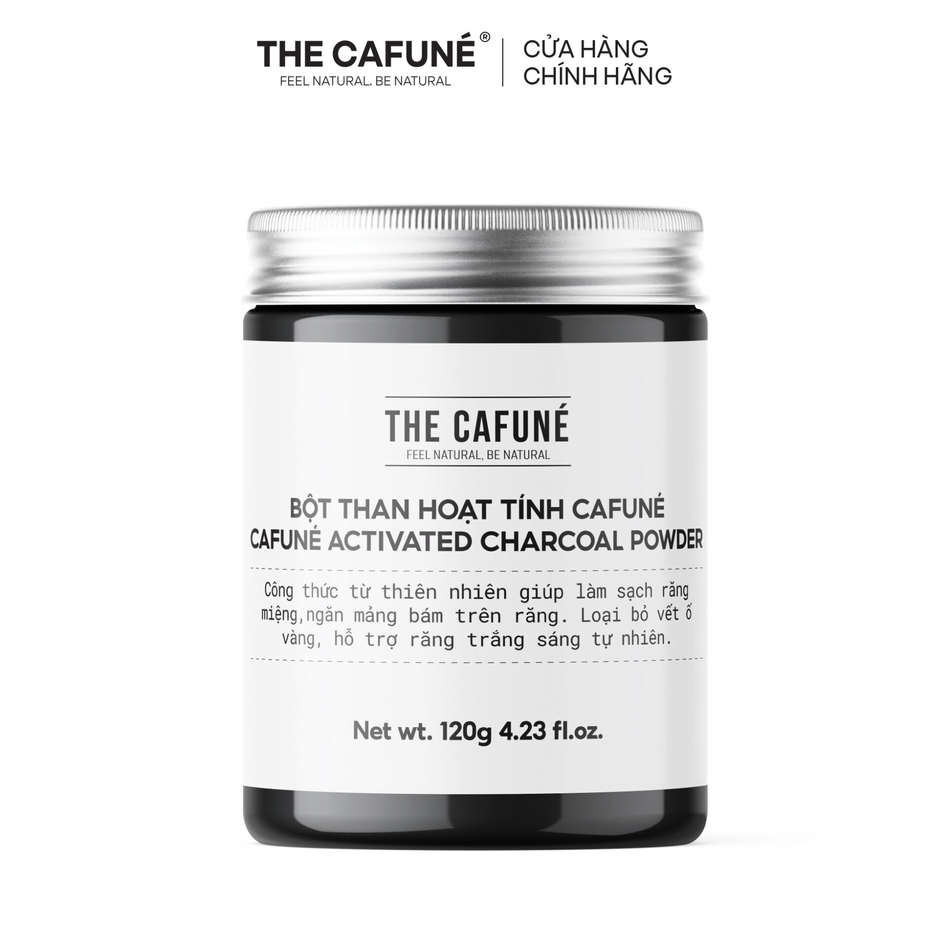 Bột than tre hoạt tính trắng răng Cafuné - loại bỏ mảng bám, vết ố vàng cho răng hiệu quả 120g