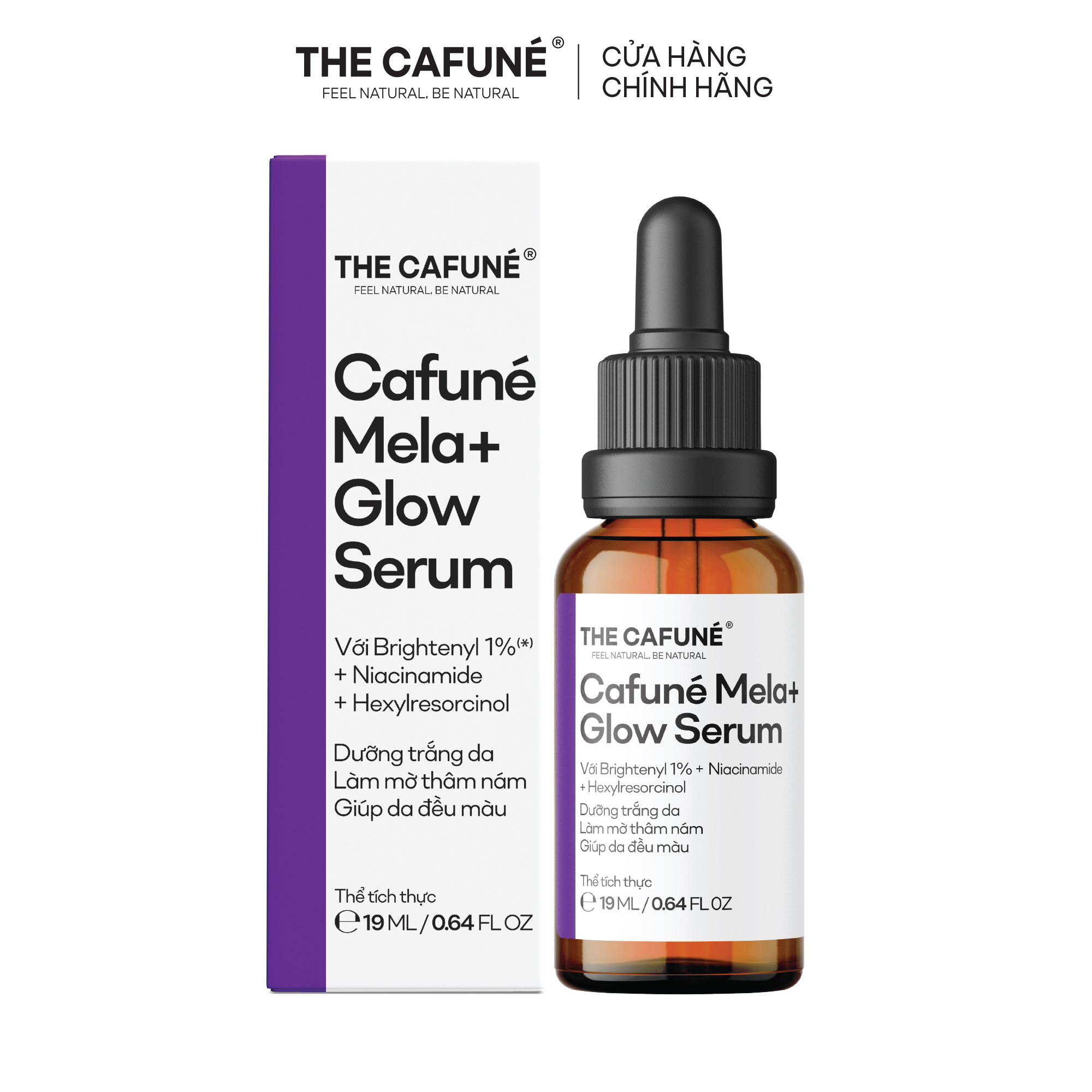 Dưỡng Chất Serum Giảm Thâm Nám, Dưỡng Sáng Và Đều Màu Da Toàn Diện Cafuné Mela+ Glow Serum 19ml